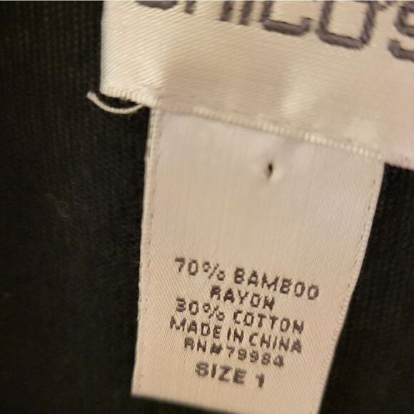 Chico's Bamboo Rayon & Cotton Black Lightweight Sweater Cardigan, Size 1 (8, M) - Picture 4 of 4